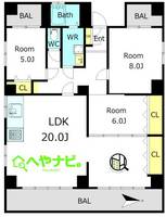 愛知県名古屋市中川区尾頭橋1(マンション)の賃貸物件の間取り