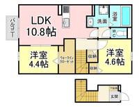 福岡県北九州市八幡西区野面2(アパート)の賃貸物件の間取り