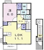 大阪府大阪狭山市茱萸木5(アパート)の賃貸物件の間取り