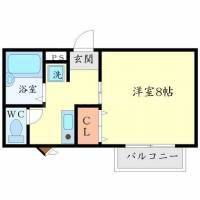 大阪府箕面市大字粟生外院(アパート)の賃貸物件の間取り