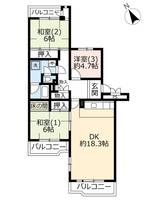 UR北柏ライフタウン松葉町一丁目の間取り