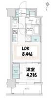 大阪府大阪市北区堂島2(マンション)の賃貸物件の間取り