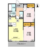 群馬県前橋市紅雲町2(マンション)の賃貸物件の間取り
