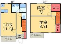 千葉県四街道市鹿渡(一戸建)の賃貸物件の間取り