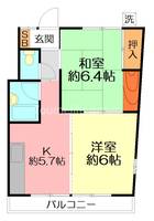 神奈川県厚木市東町(マンション)の賃貸物件の間取り