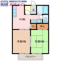 光ヶ丘コーポ北山Bの間取り