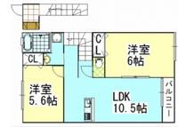 岡山県岡山市中区原尾島(アパート)の賃貸物件の間取り
