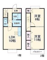 愛知県あま市新居屋上権現(一戸建)の賃貸物件の間取り