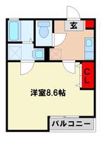 クレフラスト二日市北Aの間取り