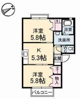 広島県福山市久松台1(アパート)の賃貸物件の間取り