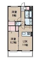 岡山県岡山市北区久米(マンション)の賃貸物件の間取り