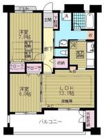 東京都日野市石田1(マンション)の賃貸物件の間取り