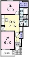 埼玉県八潮市大字二丁目(アパート)の賃貸物件の間取り