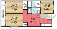 千葉県千葉市稲毛区小中台町(マンション)の賃貸物件の間取り