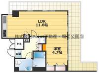 大阪府大阪市北区西天満3(マンション)の賃貸物件の間取り