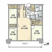 東京都港区芝浦1(マンション)の賃貸物件の間取り