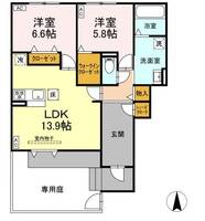 愛知県日進市竹の山2(アパート)の賃貸物件の間取り