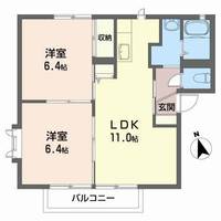 福島県いわき市小名浜南君ケ塚町(アパート)の賃貸物件の間取り