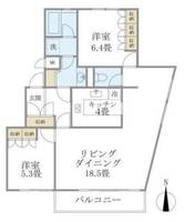 東京都中野区中野2(マンション)の賃貸物件の間取り