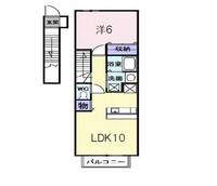栃木県佐野市鐙塚町(アパート)の賃貸物件の間取り