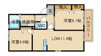 兵庫県姫路市花田町小川(アパート)の賃貸物件の間取り