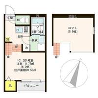 宮城県仙台市宮城野区東仙台6(アパート)の賃貸物件の間取り