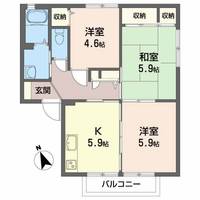 フラットすわBの間取り