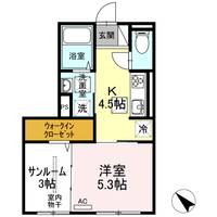山口県防府市大字新田(アパート)の賃貸物件の間取り