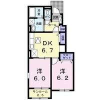鹿児島県鹿児島市希望ヶ丘町(アパート)の賃貸物件の間取り