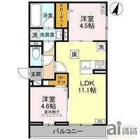 埼玉県所沢市緑町4(アパート)の賃貸物件の間取り