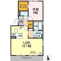 岡山県岡山市北区北方3(アパート)の賃貸物件の間取り