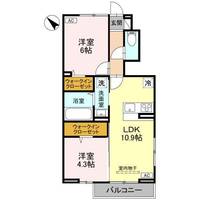 埼玉県越谷市蒲生2(アパート)の賃貸物件の間取り