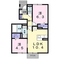 大阪府泉南市樽井8(アパート)の賃貸物件の間取り