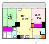 広島県広島市中区広瀬北町(マンション)の賃貸物件の間取り
