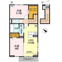 埼玉県越谷市蒲生2(アパート)の賃貸物件の間取り