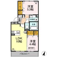 熊本県菊池郡菊陽町向陽台(アパート)の賃貸物件の間取り