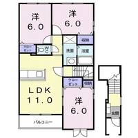 大阪府南河内郡太子町大字太子(アパート)の賃貸物件の間取り