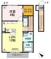 徳島県徳島市川内町榎瀬(アパート)の賃貸物件の間取り