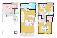 埼玉県川口市鳩ヶ谷本町1(一戸建)の賃貸物件の間取り