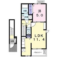 大阪府枚方市山之上東町(アパート)の賃貸物件の間取り