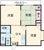 栃木県宇都宮市若松原1(マンション)の賃貸物件の間取り