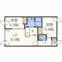 北海道札幌市中央区北四条西17(マンション)の賃貸物件の間取り