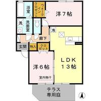 兵庫県丹波市柏原町南多田(アパート)の賃貸物件の間取り