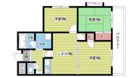 大阪府豊中市螢池西町2(マンション)の賃貸物件の間取り