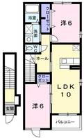 埼玉県川越市大字的場(アパート)の賃貸物件の間取り