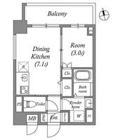 東京都千代田区内神田2(マンション)の賃貸物件の間取り