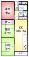 夢野ハイタウン1号棟の間取り