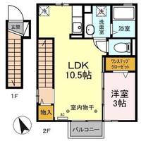 栃木県栃木市片柳町2(アパート)の賃貸物件の間取り