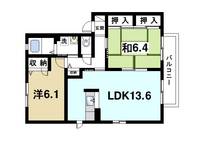 京都府木津川市梅美台2(アパート)の賃貸物件の間取り