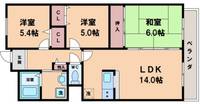 大阪府大阪市住吉区長居東4(マンション)の賃貸物件の間取り